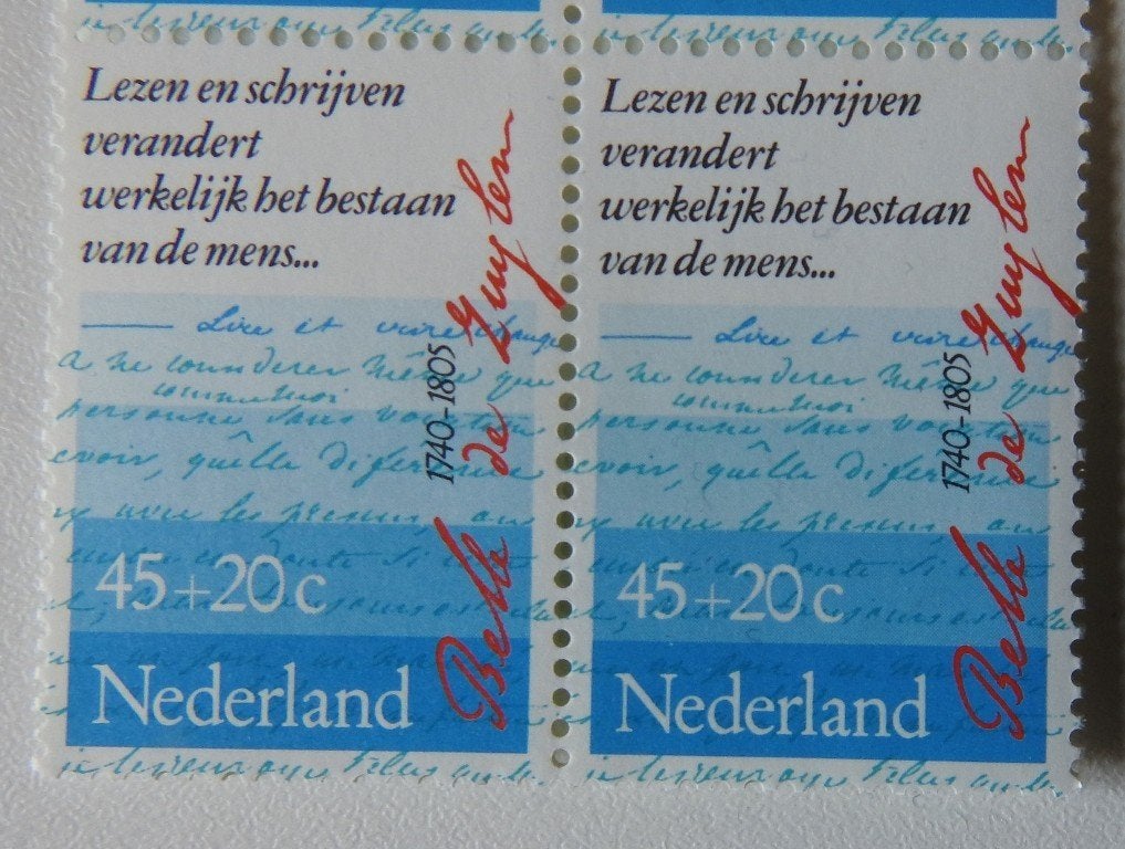 2 postzegels Belle van Zuylen 1978, Verzenden, Na 1940, Postfris