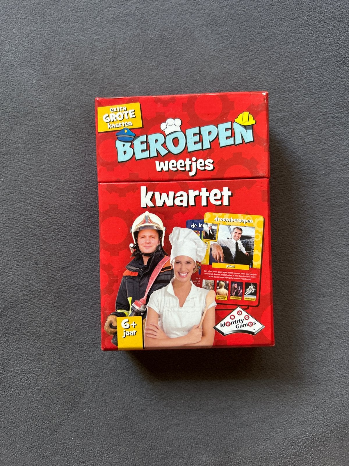 Beroepen weetjes kwartet - Extra grote kaarten, Drie of vier spelers, Ophalen of Verzenden, Gebruikt