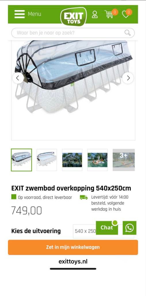 Over-compleet Exit Zwembad incl. warmtepomp en overkapping, Tuin en Terras, Zwembaden, 120 cm of meer, 200 tot 300 cm, Ophalen of Verzenden