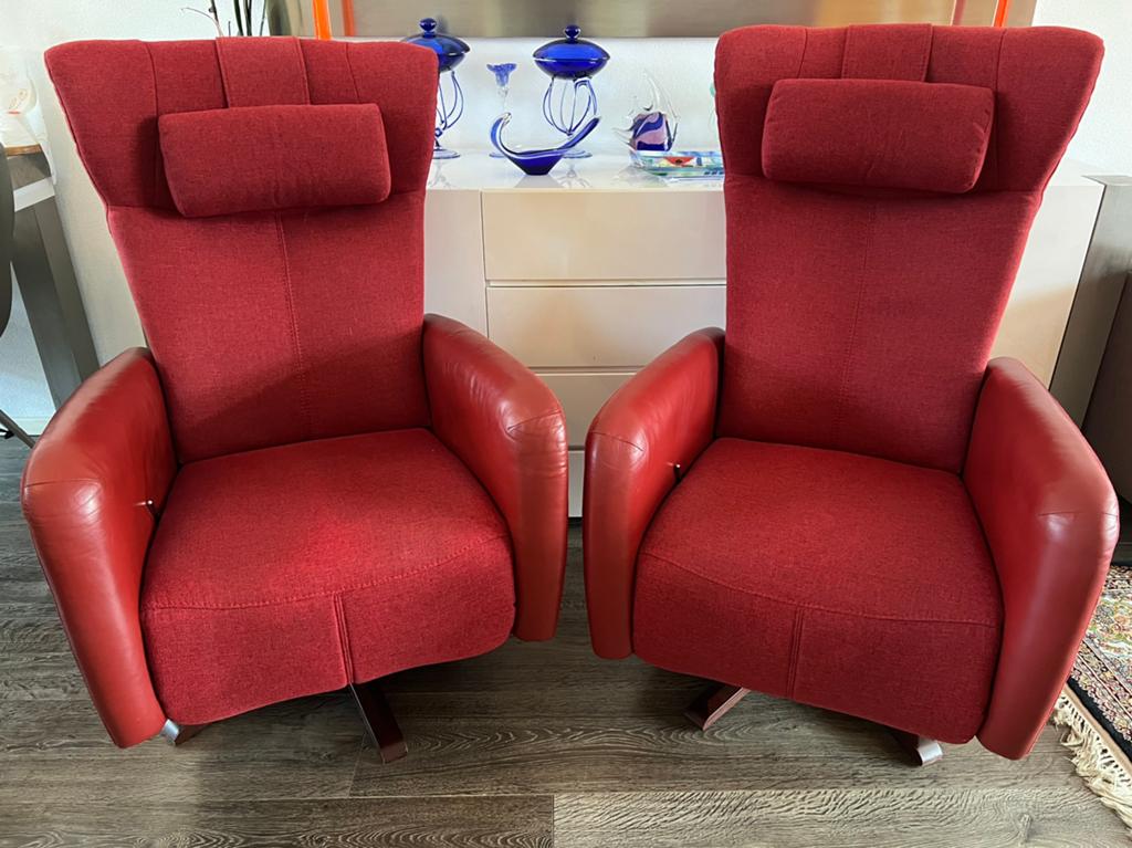 Prominent Relaxfauteuils/ralaxstoelen/fauteuills/stoelen, Huis en Inrichting, Fauteuils, Zo goed als nieuw, Leer, Stof, Ophalen of Verzenden