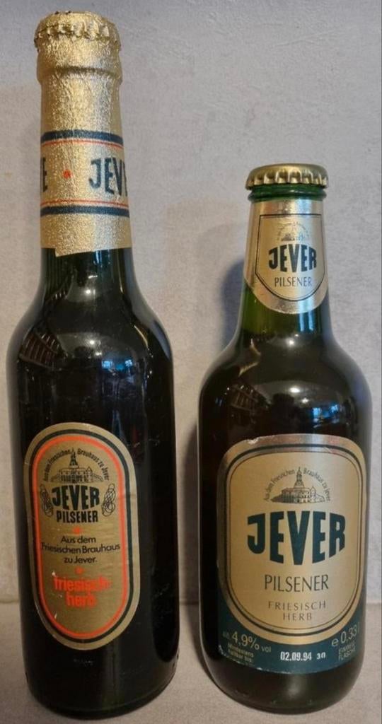 Jever Pilsener set – jaren ’84-'89 & ’94 – Friesisch Herbr, Ophalen of Verzenden, Zo goed als nieuw, Flesje(s), Overige merken
