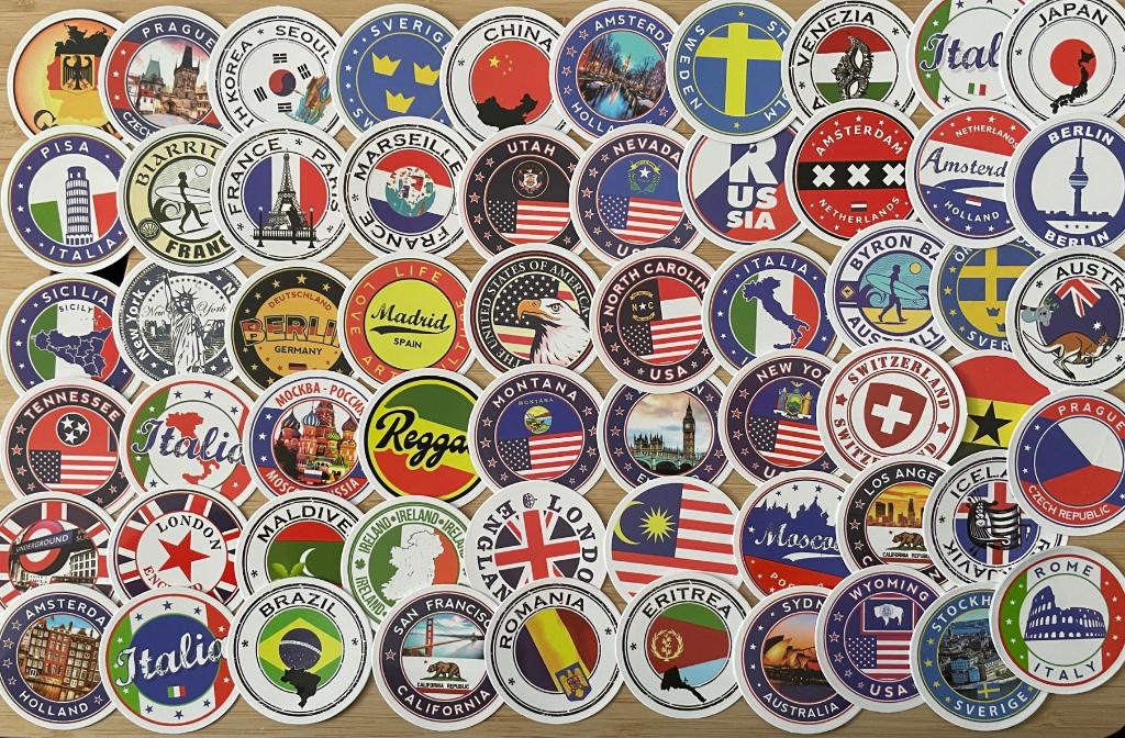 Landen, plaatsen, reizen, travel stickers, Verzenden, Nieuw, Meerdere stickers