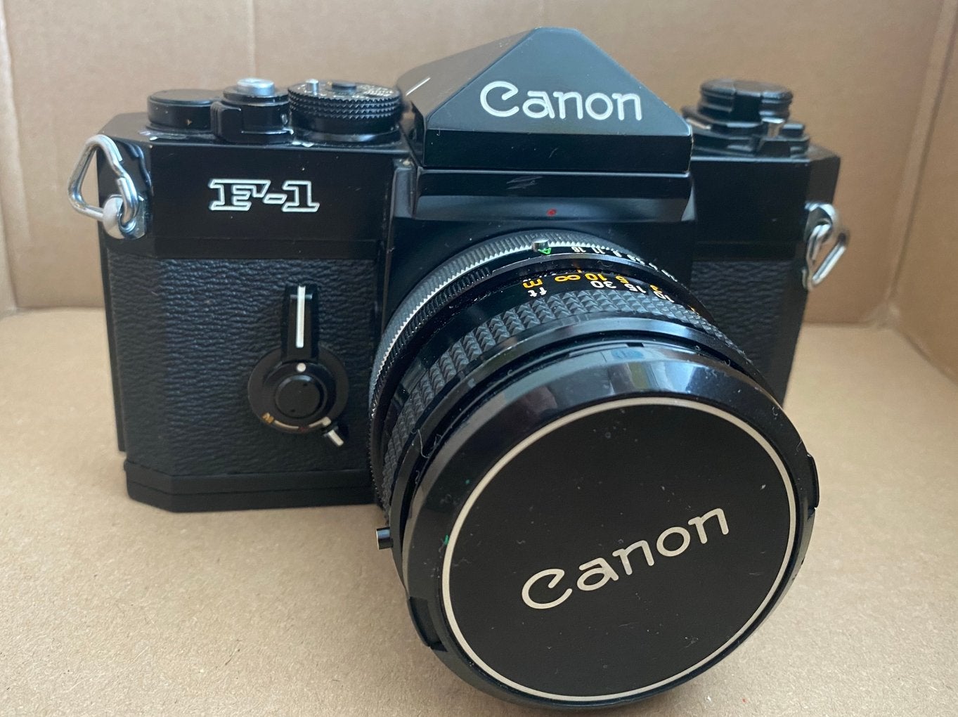 Canon F-1 + 50mm lens – mooie staat, Audio, Tv en Foto, Verzenden, Zo goed als nieuw, Spiegelreflex, Canon