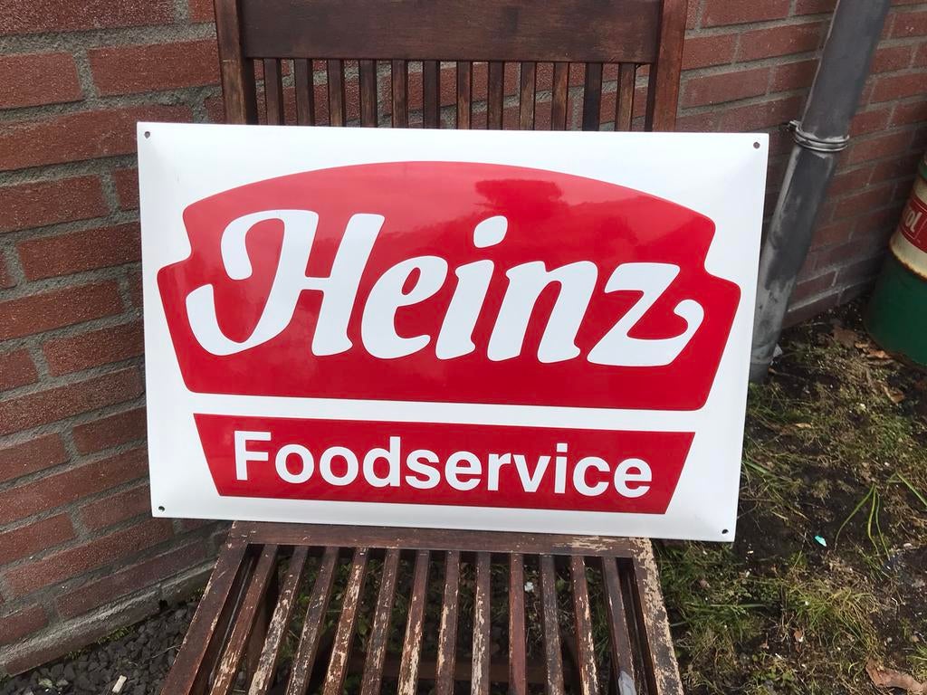 Heinz emaille reclamebord, Ophalen of Verzenden, Zo goed als nieuw, Reclamebord