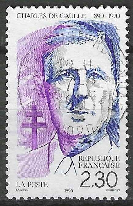 Frankrijk 1990 - Yvert 2634 - Charles De Gaulle  (ST), Verzenden, Gestempeld