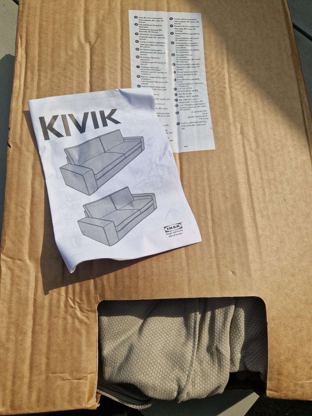 IKEA KIVIK Hoesje, gloednieuw in doos, Huis en Inrichting, Modern, Scandinavisch, 150 tot 200 cm, 75 tot 100 cm, Ophalen of Verzenden