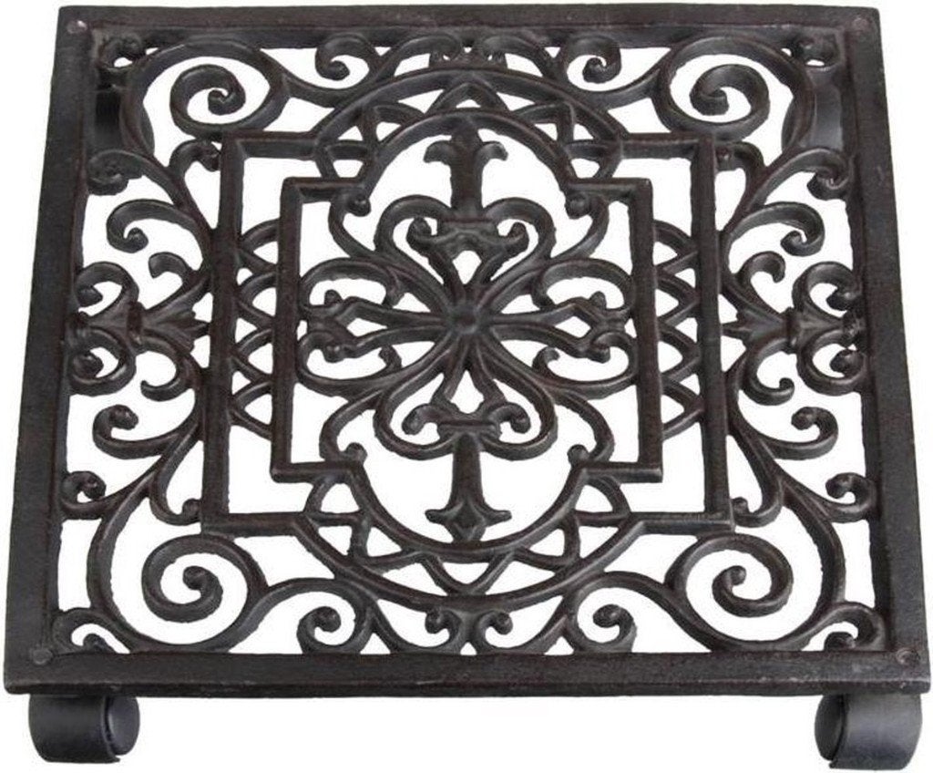 Decoratieve gietijzeren plantenroller met wielen 50 x nieuw, Ophalen, Nieuw