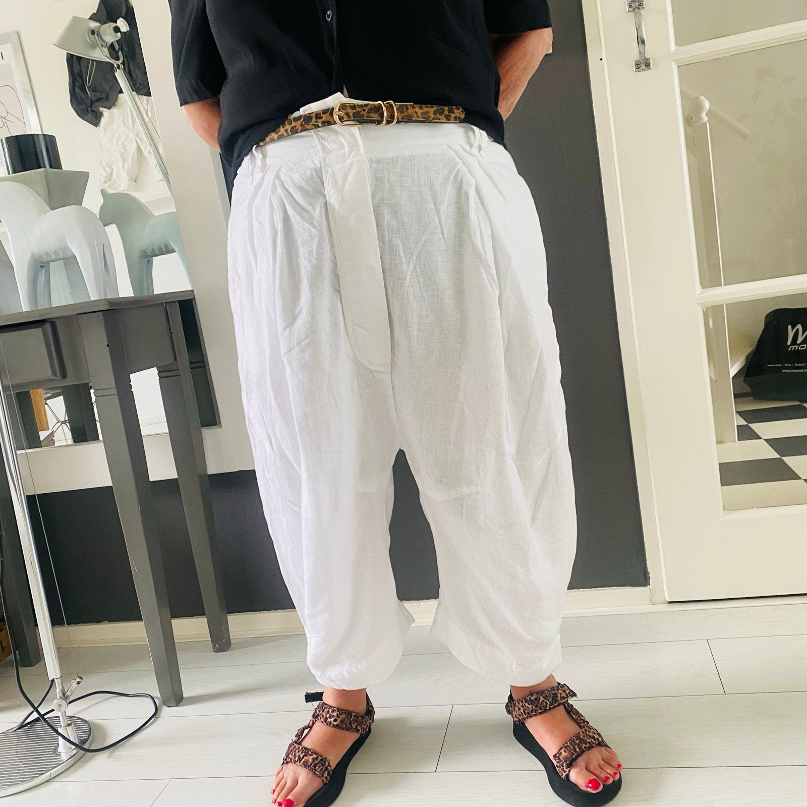 Wijde FOLLOW ME  7/8 ( harem) broek maat XXL, Wit, Maat 46/48 (XL) of groter, Ophalen of Verzenden, Zo goed als nieuw