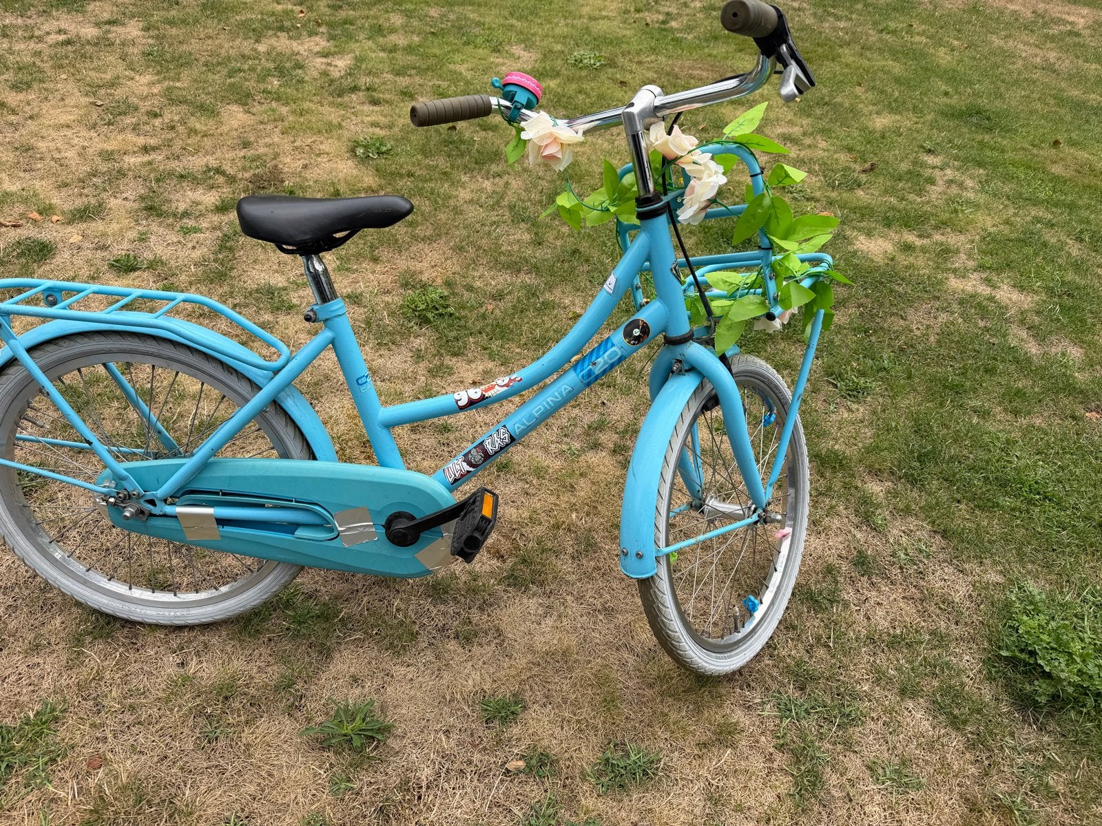 Leuke blauwe meisjesfiets met voordrager, 20 inch, Ophalen, Gebruikt, Terugtraprem, 16 tot 20 inch