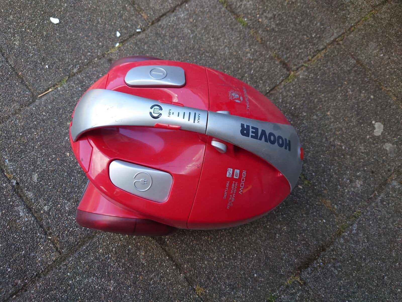 Hoover Sledestofzuiger TFS5186 1800W - Rood, Stofzak, Gebruikt, Ophalen of Verzenden, 1600 tot 2000 watt