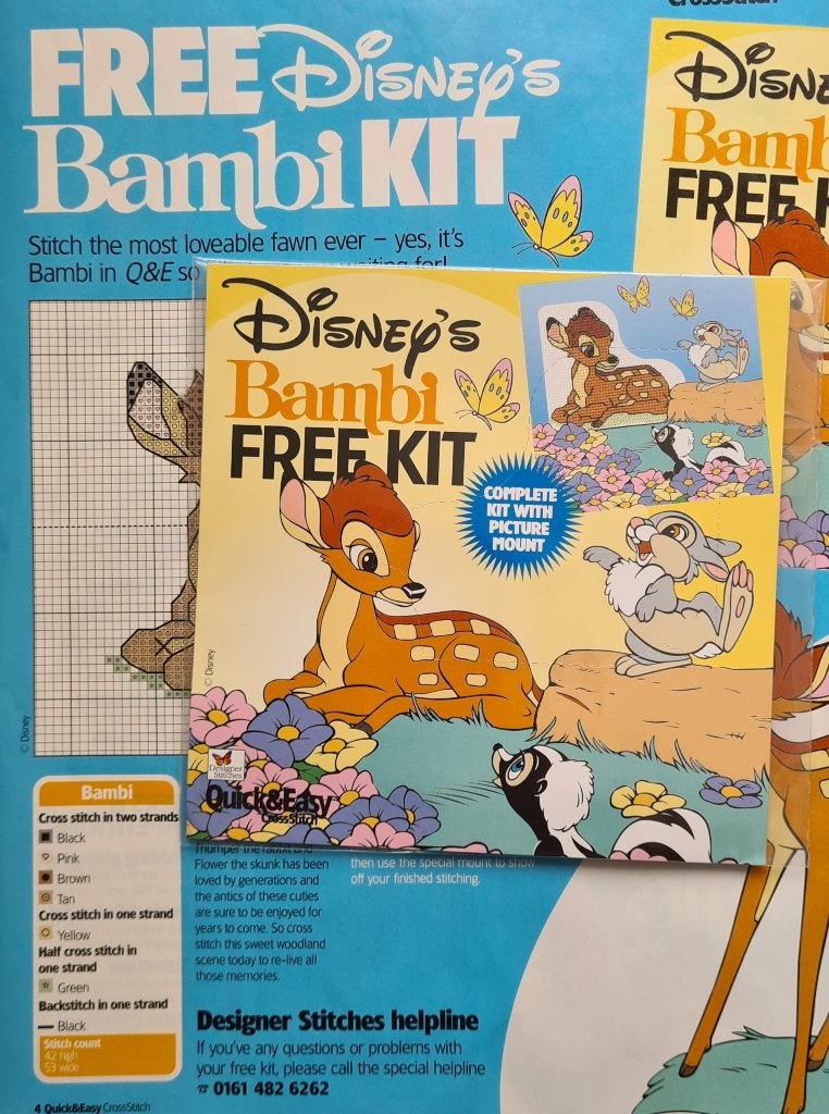 Bambi Disney borduurpakketje, Ophalen, Nieuw, Handborduren, Borduurpakket
