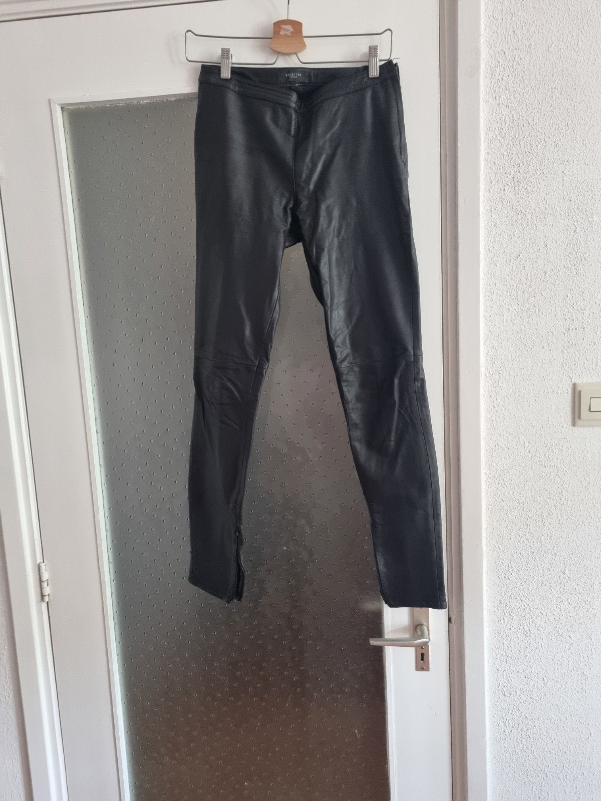 Selected echt leer broek maat 36, Zwart, Nieuw, Ophalen of Verzenden, Maat 36 (S)
