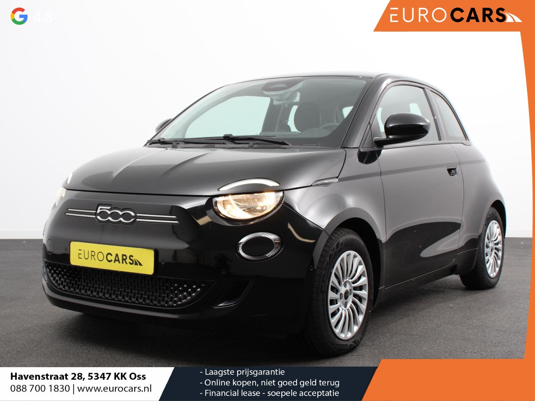 Fiat 500e Berline 42 kWh Automaat Climate control Cruise con, Gebruikt, 118 pk, 4 stoelen, Zwart
