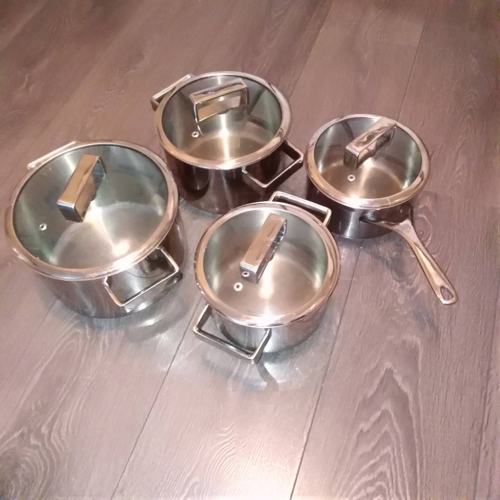 Roestvrijstalen pannenset Sola lekker koken 4 stuks, Ophalen, Gebruikt, BK, Pannenset