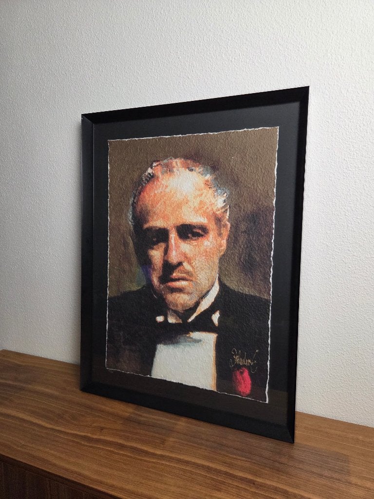 Peter Donkersloot The Godfather / Marlon gesigneerd 4/35, Antiek en Kunst, Kunst | Schilderijen | Modern, Ophalen, Ingelijst, Zeefdruk