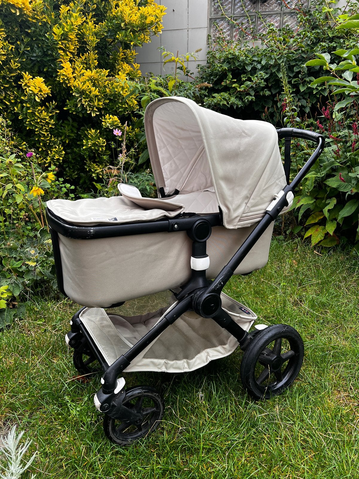 Bugaboo Fox 2 taupe complete set wieg, plank & accessoires, Ophalen, Gebruikt, Bugaboo, Combiwagen