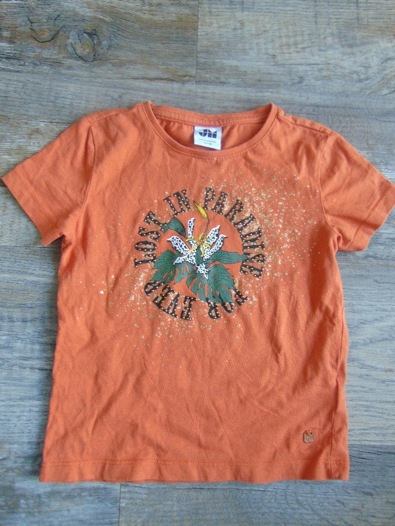 JM ( Jill ) T-shirt oranjebruin maat 110 shirt korte mouwen, Meisje, Ophalen of Verzenden, Zo goed als nieuw, Shirt of Longsleeve