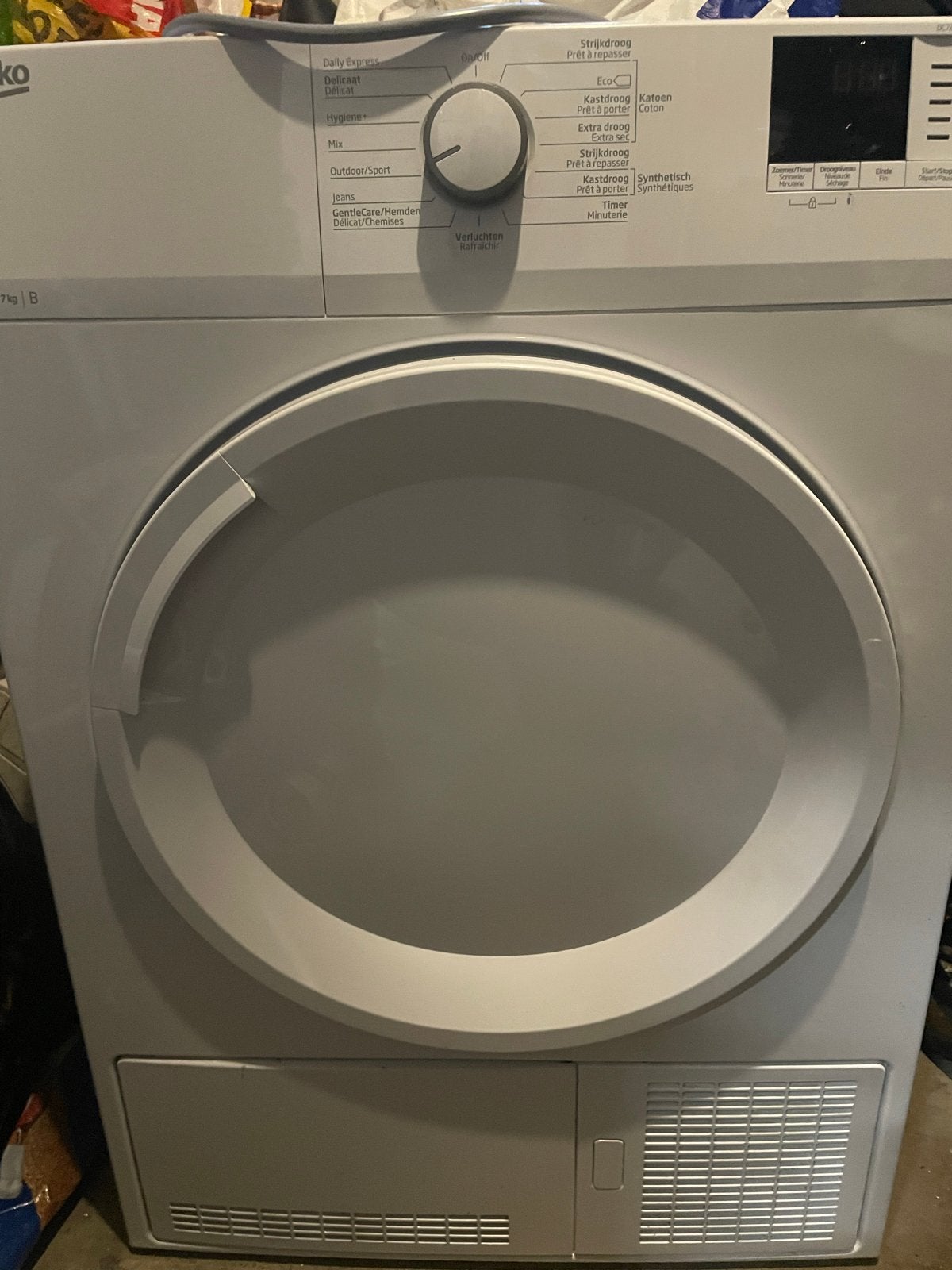 Beko droger - 7 kg - Zo goed als nieuw, Witgoed en Apparatuur, 6 tot 8 kg, Ophalen of Verzenden, Zo goed als nieuw, Voorlader
