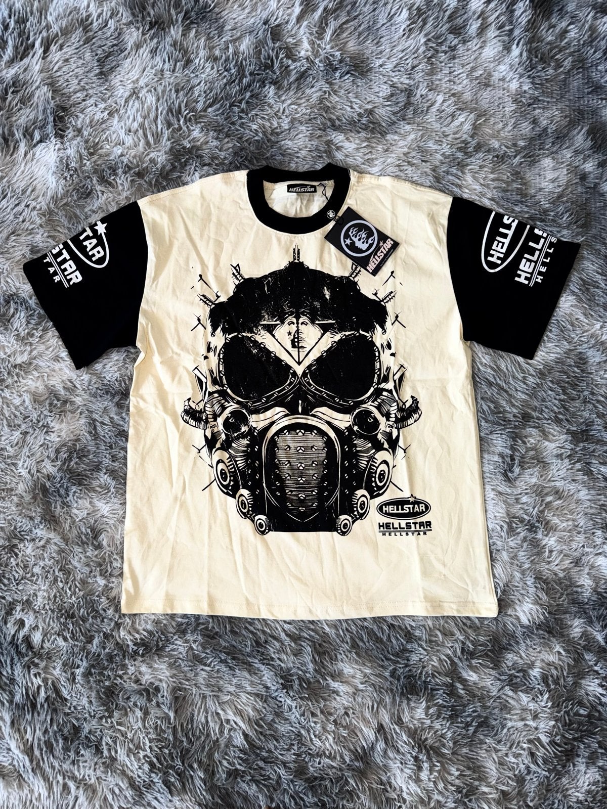 Gloednieuw Hellstar T-shirt - Zwart/Crème - Maat L, Kleding | Heren, T-shirts, Ophalen of Verzenden, Nieuw, Maat 52/54 (L), Zwart