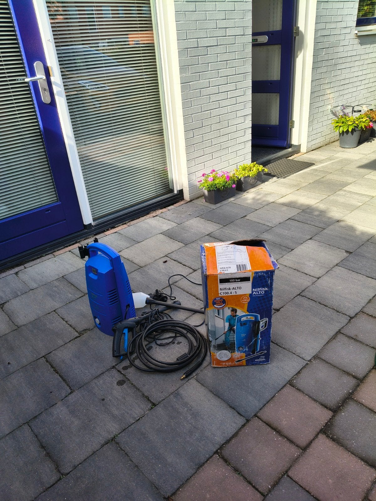 Nilfisk Hogedrukreiniger met diverse opzetstukken, Tuin en Terras, Ophalen, Gebruikt, Elektrisch