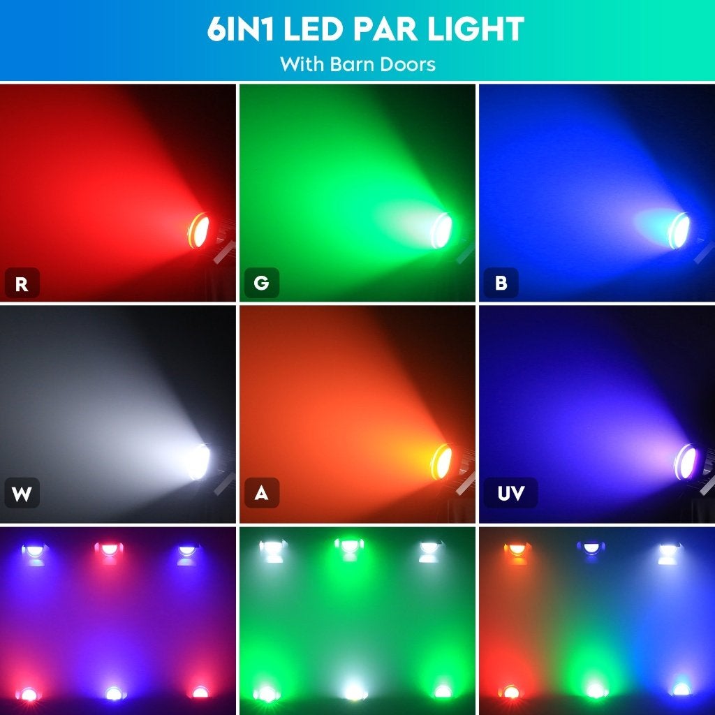 DJLicht 200W RGBWA UV COB ledpar met kleppen, Geluidgestuurd, ., Nieuw, Ophalen of Verzenden