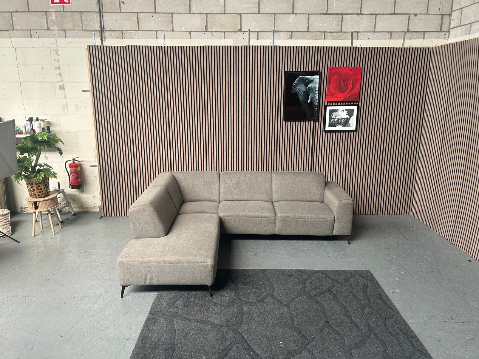 GRATIS LEVERING Hoekbank Grijs Modern 265X225 GEREINIGD