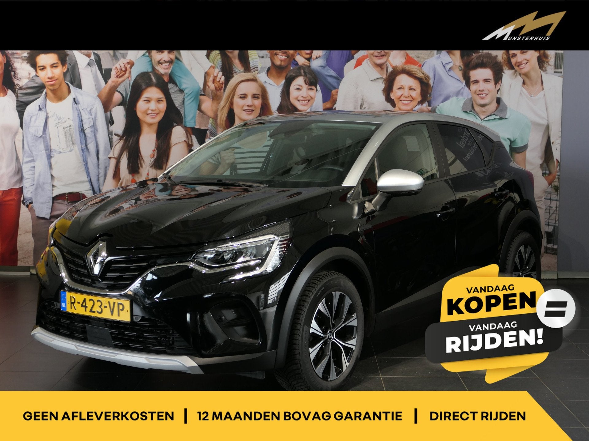 Renault Captur 1.0 TCe 90 evolution - Occasion Lease vanaf, Auto's, Stof, Gebruikt, 635 kg, Origineel Nederlands