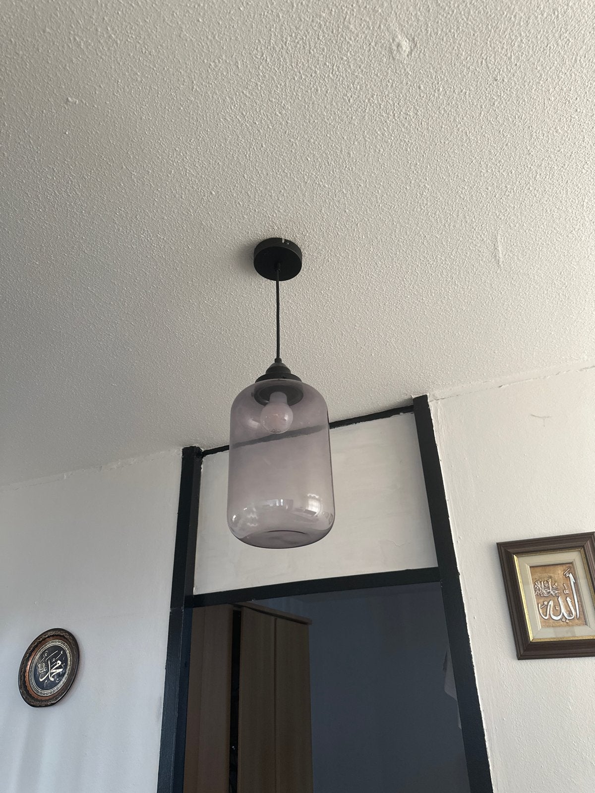 Mooie hanglamp, werkt goed, gaat weg i.v.m. vervanging, Ophalen of Verzenden, Zo goed als nieuw, Glas