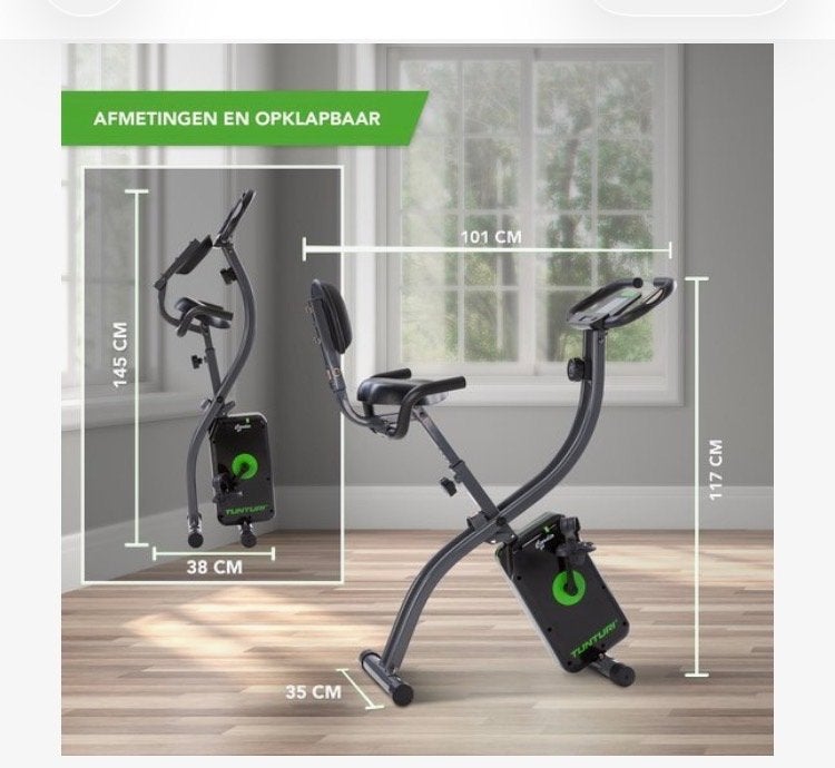 Tunturi Cardio Fit B25 X-Bike hometrainer met rugleuning, Ophalen, Zo goed als nieuw, Metaal, Benen