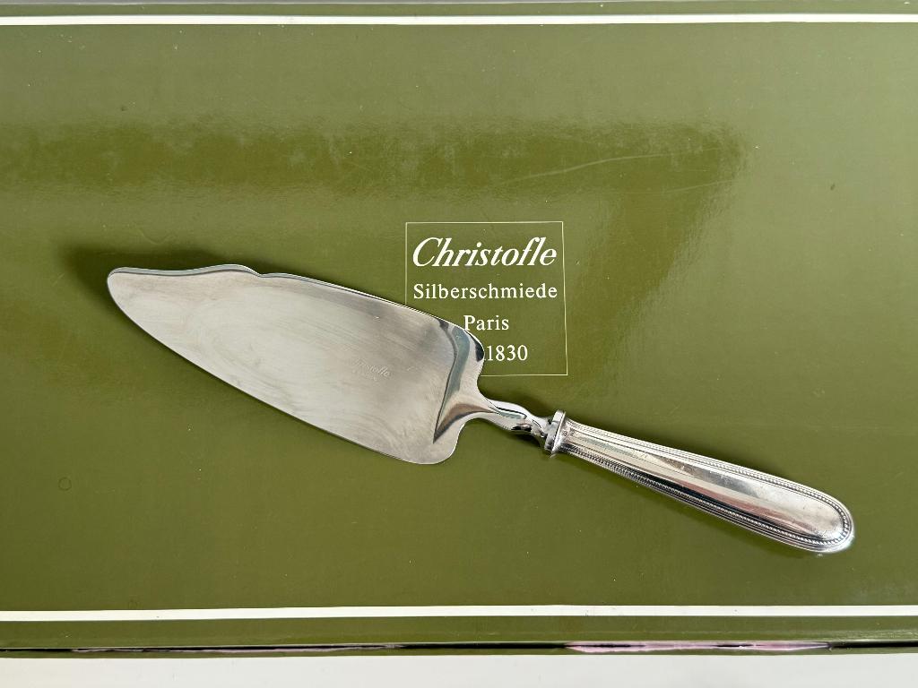 Christofle verzilverde taartschep "parels", Antiek en Kunst, Antiek | Bestek, Ophalen of Verzenden