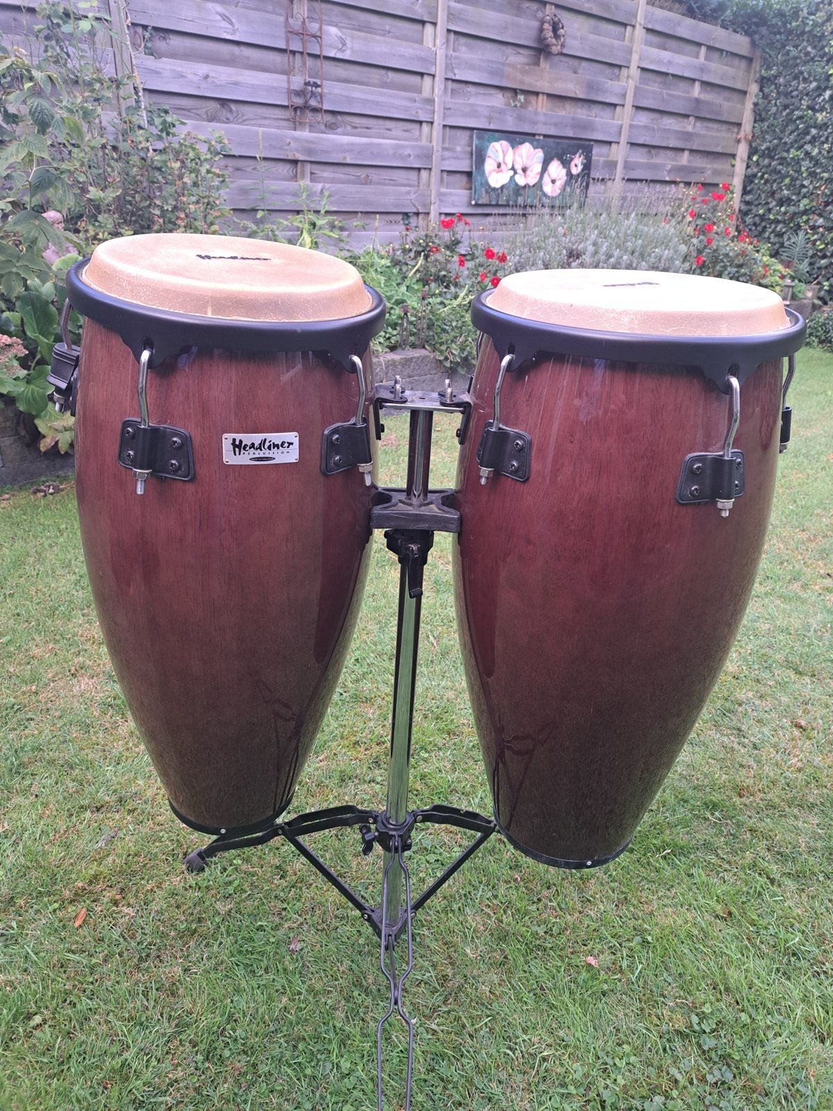 Meinl Headliner Conga Set met Standaard en Hoezen, Muziek en Instrumenten, Percussie, Ophalen, Gebruikt, Trommel
