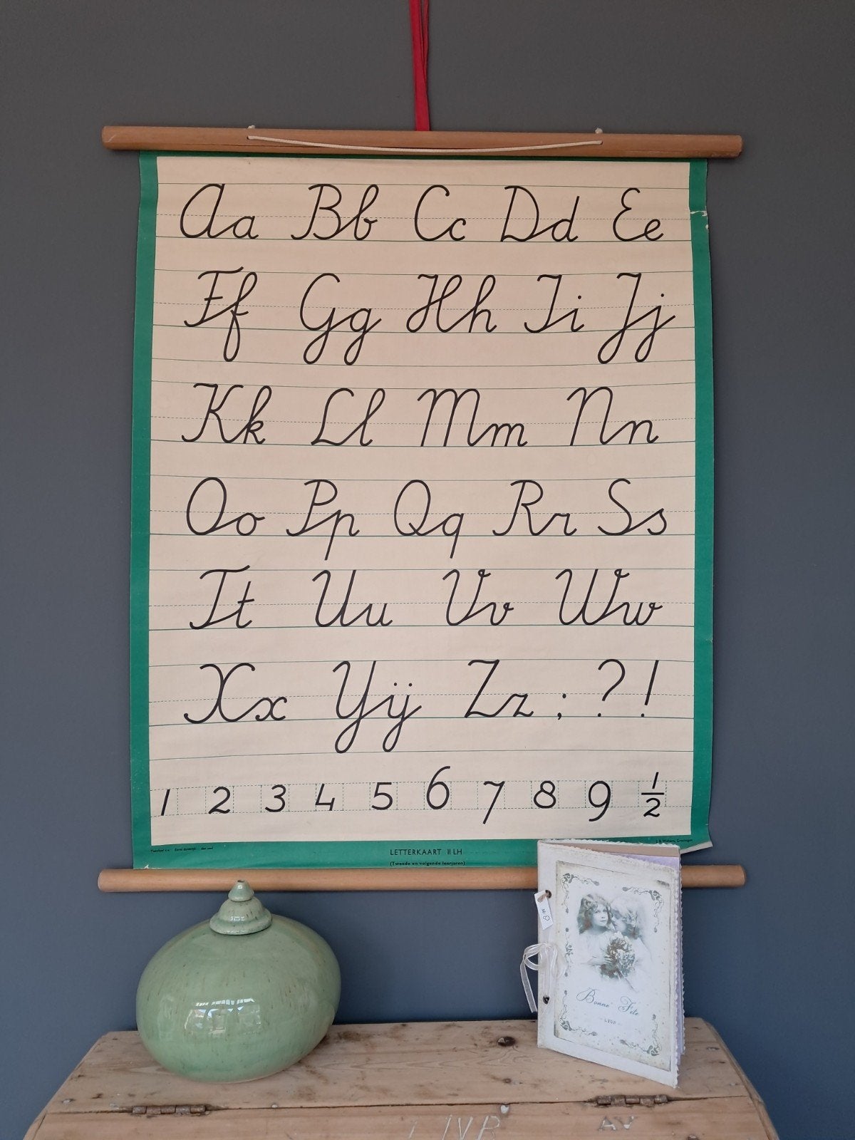 Oude schoolplaat: Letterkaart J.B. Wolters Groningen, Antiek en Kunst, Ophalen, Overige thema's