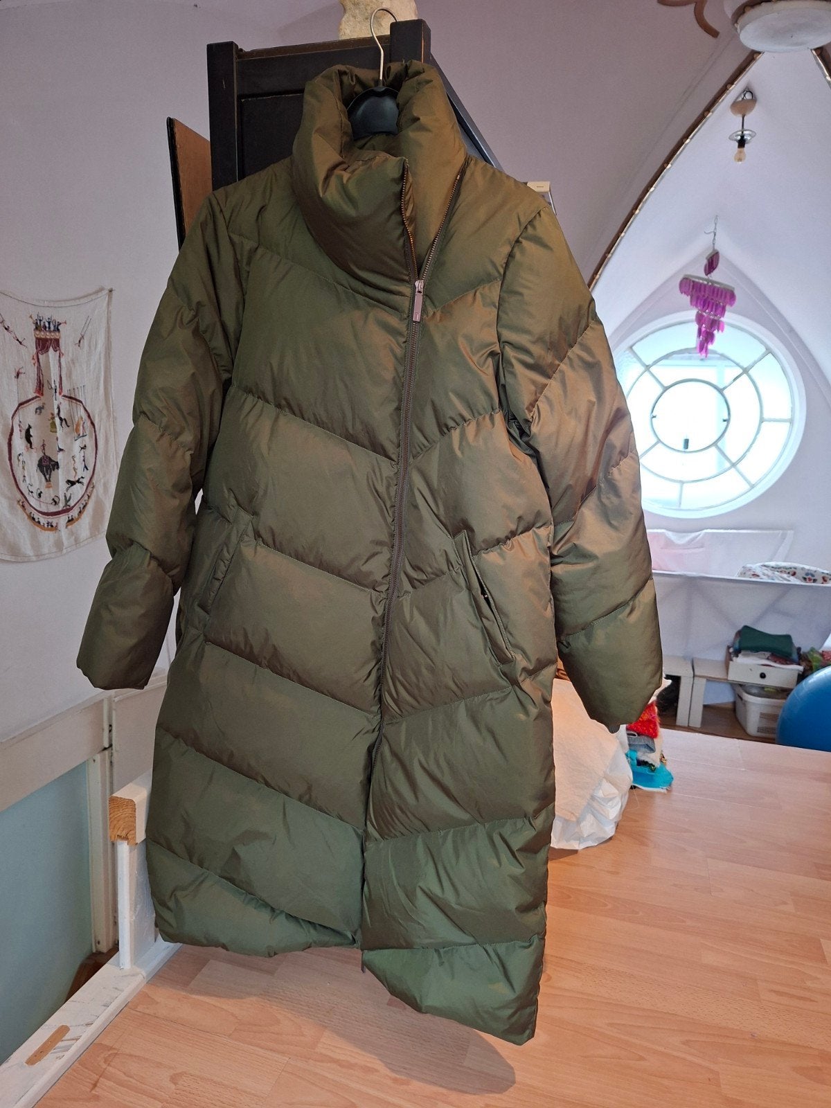 Ted Baker Lange Groene Dames Winterjas Maat 3 (M/40), Ted Baker, Gedragen, Groen, Ophalen