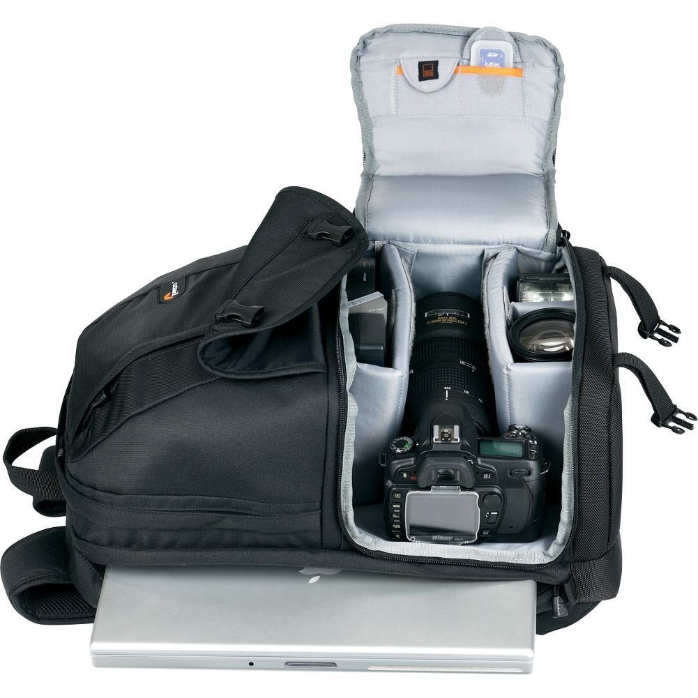 Lowepro 350 Fastpack Cameratas Rugzak Zwart, Audio, Tv en Foto, Fotografie | Fototassen, Rugtas, Ophalen of Verzenden, Zwart, Gevoerd