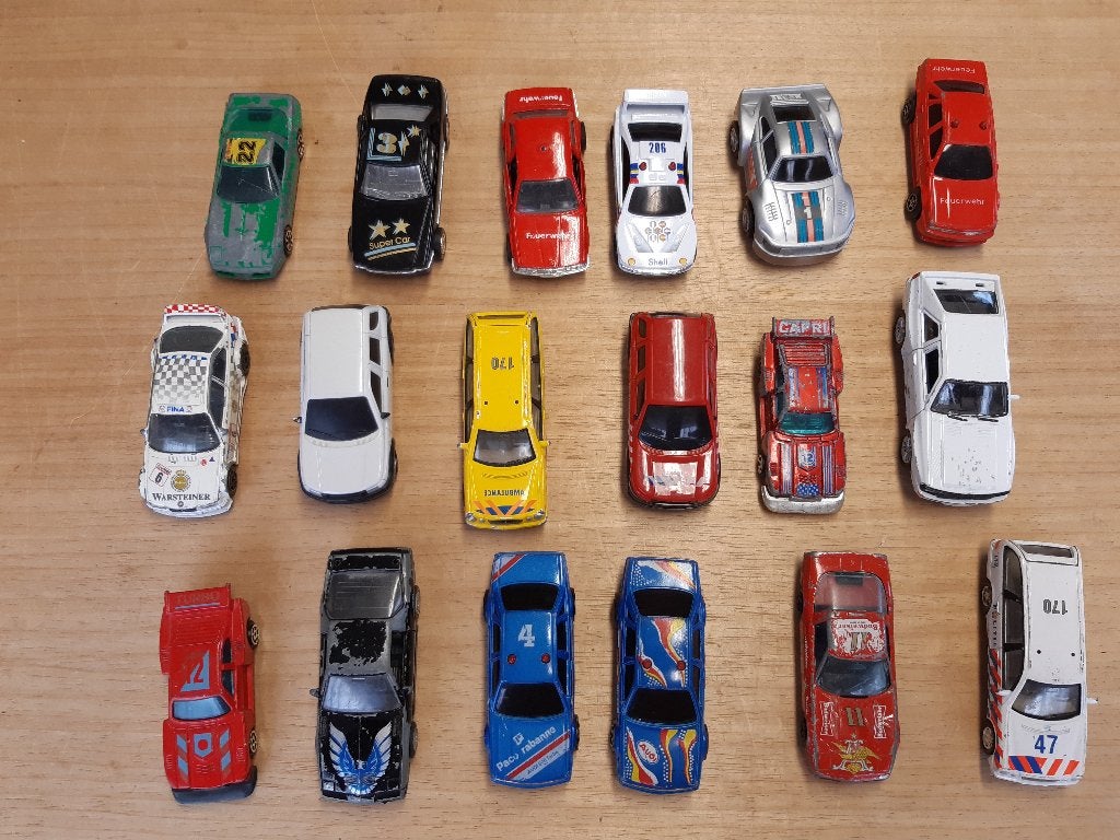 Partijtje 18x Speelgoedauto's BMW Mercedes Audi Teamu Welly, Ophalen of Verzenden, Gebruikt