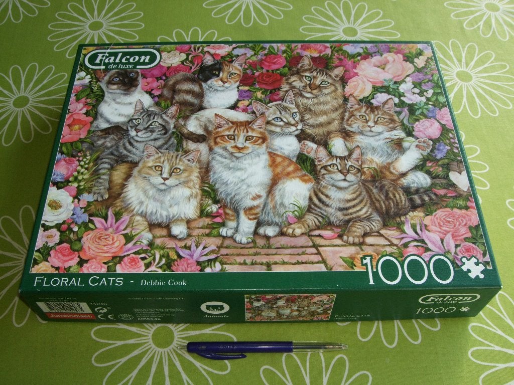 Floral Cats puzzel - 1000 stukjes, Ophalen of Verzenden, 500 t/m 1500 stukjes, Zo goed als nieuw, Legpuzzel
