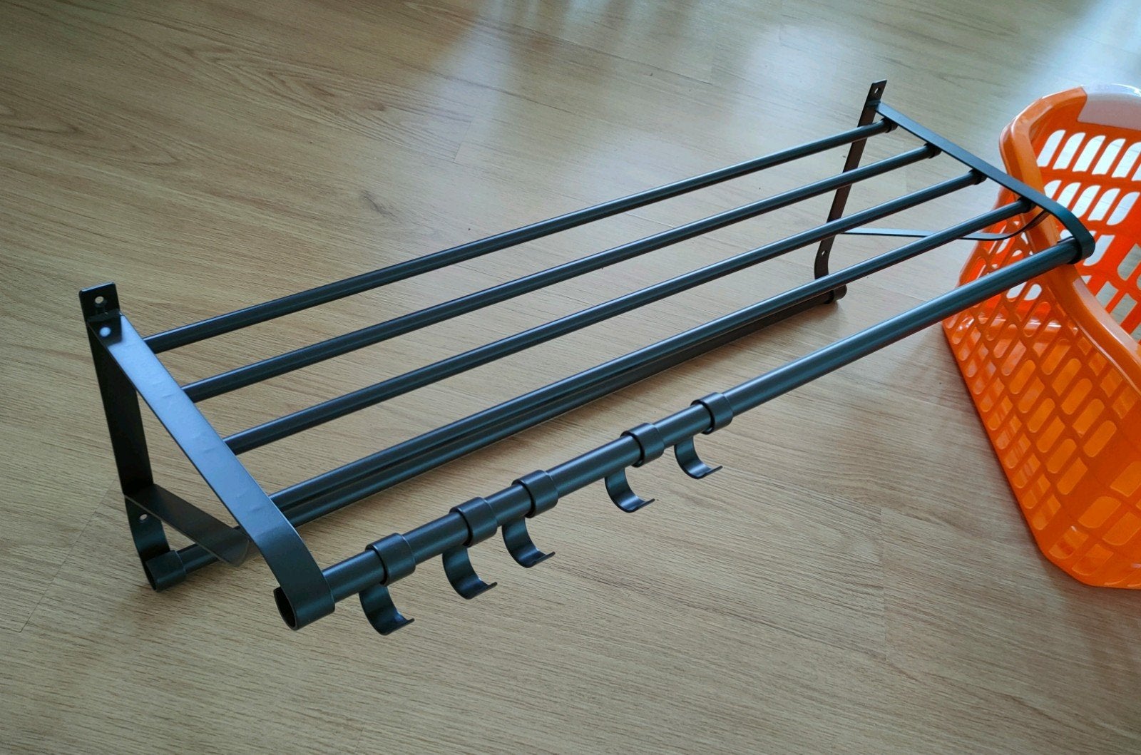 IKEA PORTIS Kapstok - Donkerbruin met 5 haken, Ophalen, Zo goed als nieuw, Metaal, Wandkapstok