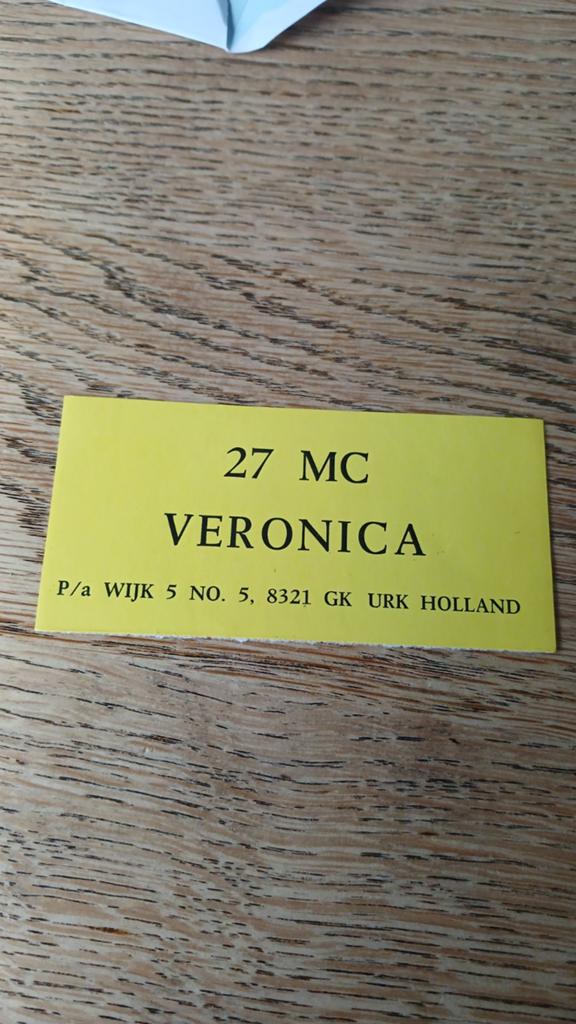 Sticker piraat amateurzender 27mc Veronica, URK, Ophalen of Verzenden, Film, Tv of Omroep
