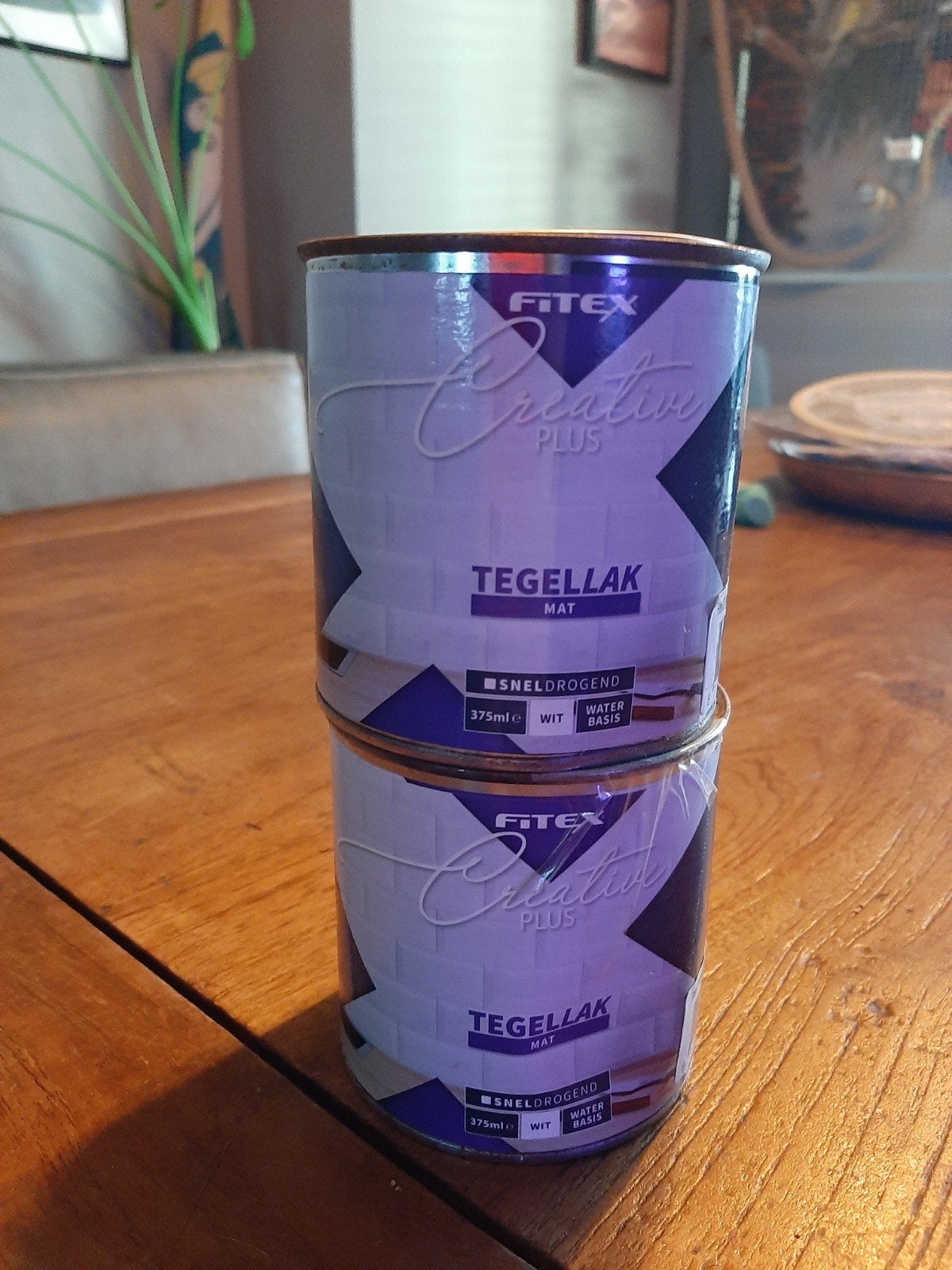 Fitex Creative Plus Tegellak Mat Wit 375ml (2 stuks), Wit, Nieuw, Ophalen of Verzenden, Lak