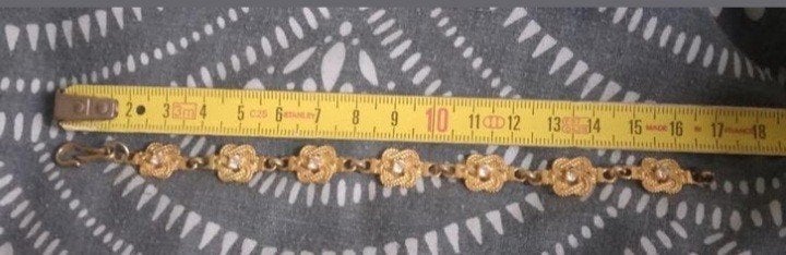 Surinaamse mattenklopper armband, Ophalen of Verzenden, Zo goed als nieuw, Met edelsteen, Goud