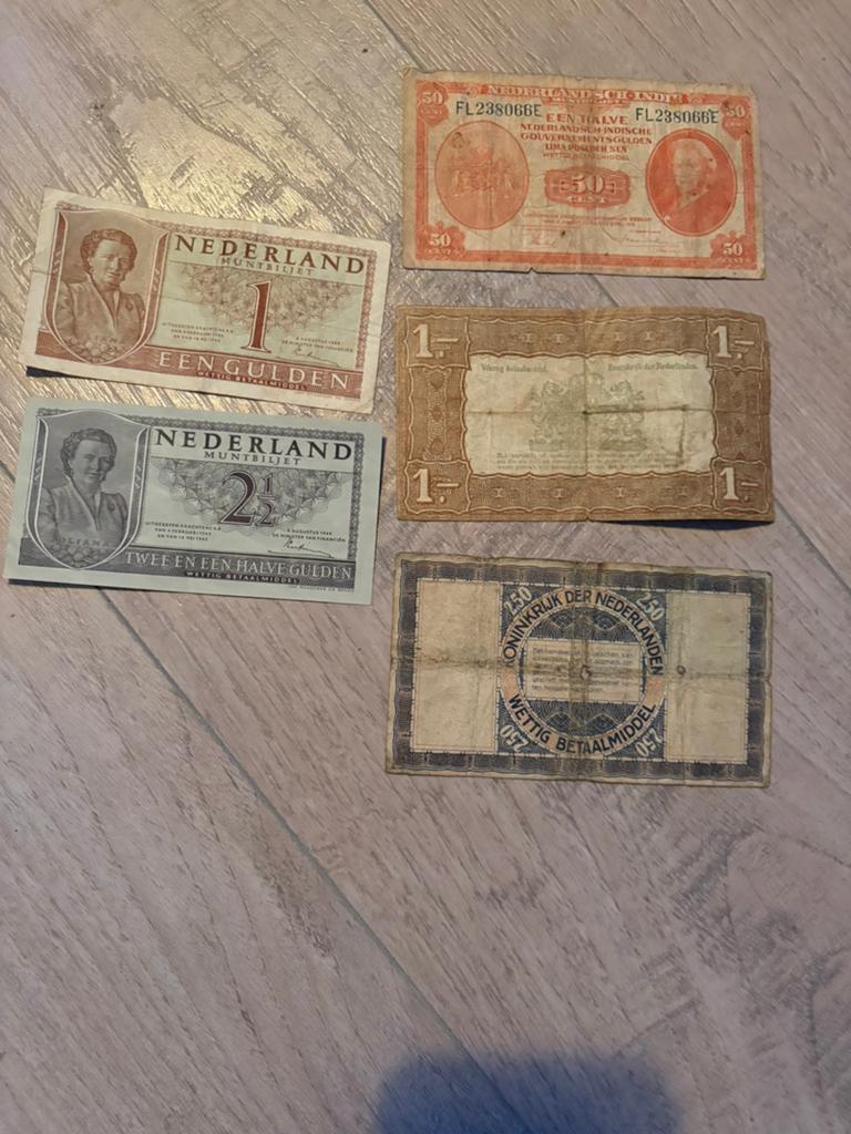 Bankbiljetten Nederland, Nederlands Indie en zilverbonnen, Ophalen of Verzenden, 1 gulden