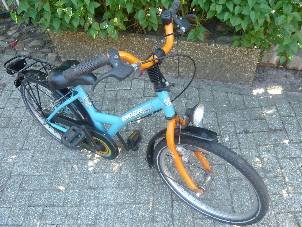 tk 20 inch rider kinderfiets  blauw oranje, Fietsen en Brommers, Ophalen, Gebruikt, 20 inch