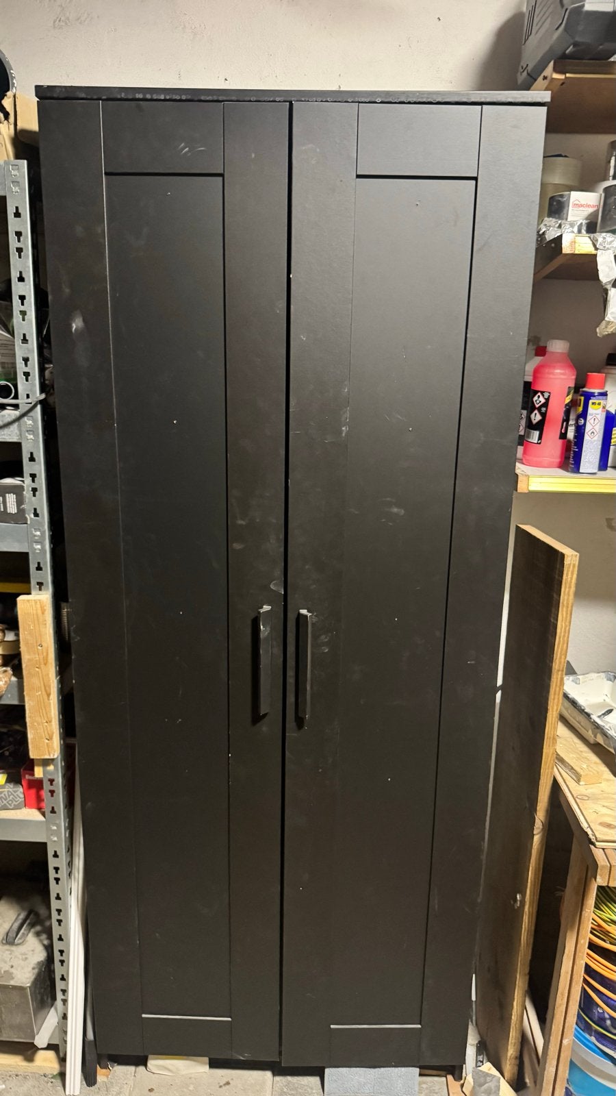 Ikea brimnes kast - Zwarte opbergkast met deuren en planken, Ophalen, Gebruikt, 200 cm of meer, 50 tot 100 cm