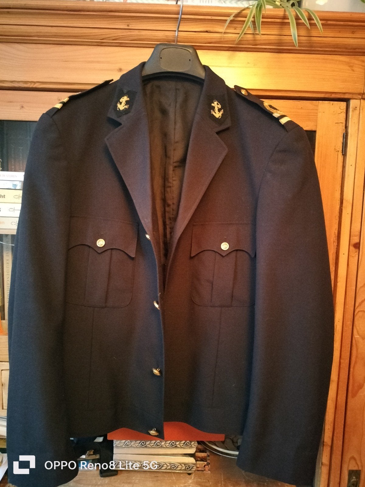 Vintage Marine Uniform Jas - Kattenburg Hofleverancier, Ophalen of Verzenden, Marine, Nederland, Kleding of Schoenen