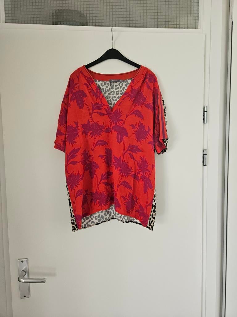 Geisha shirt met bloemenprint en luipaardprint, maat M, Maat 38/40 (M), Geisha, Ophalen of Verzenden, Zo goed als nieuw