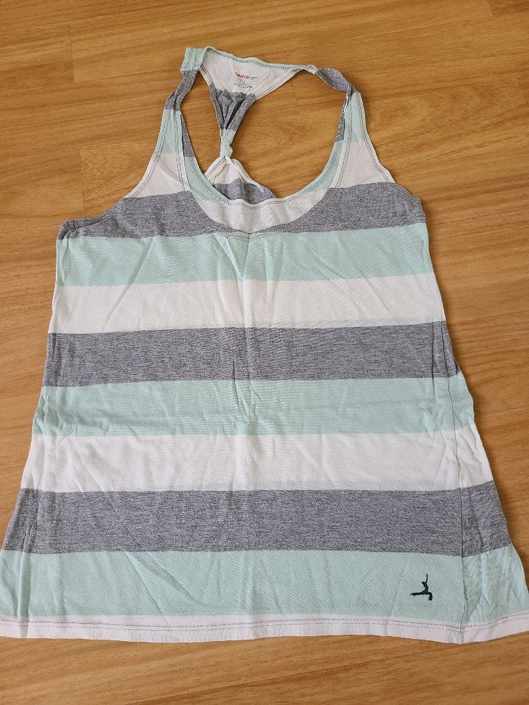 Blauw/grijs/witte top, H&M, maat S, H&M, Blauw, Ophalen of Verzenden, Gedragen