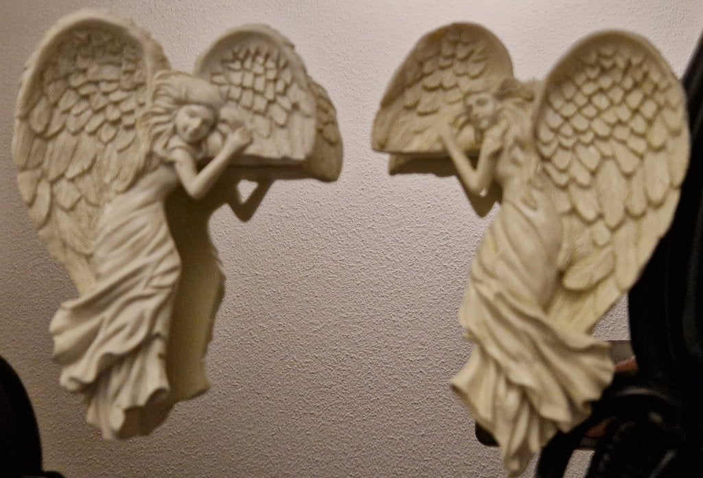 4 Ornamenten engelen max afmetingen 17cm hoog 12cm breed, Huis en Inrichting, 12 cm, 17 cm, Decoratieobject, Klassiek