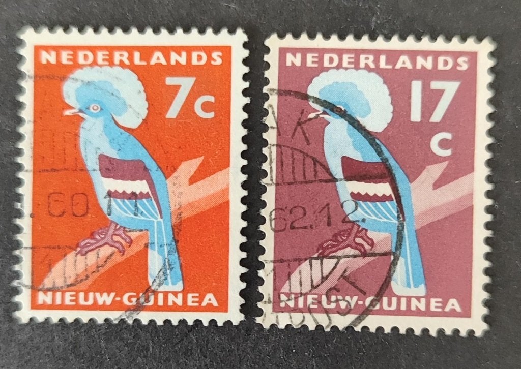 nieuw Guinea nvph 54 + 56, Ophalen of Verzenden, Gestempeld, Nieuw-Guinea