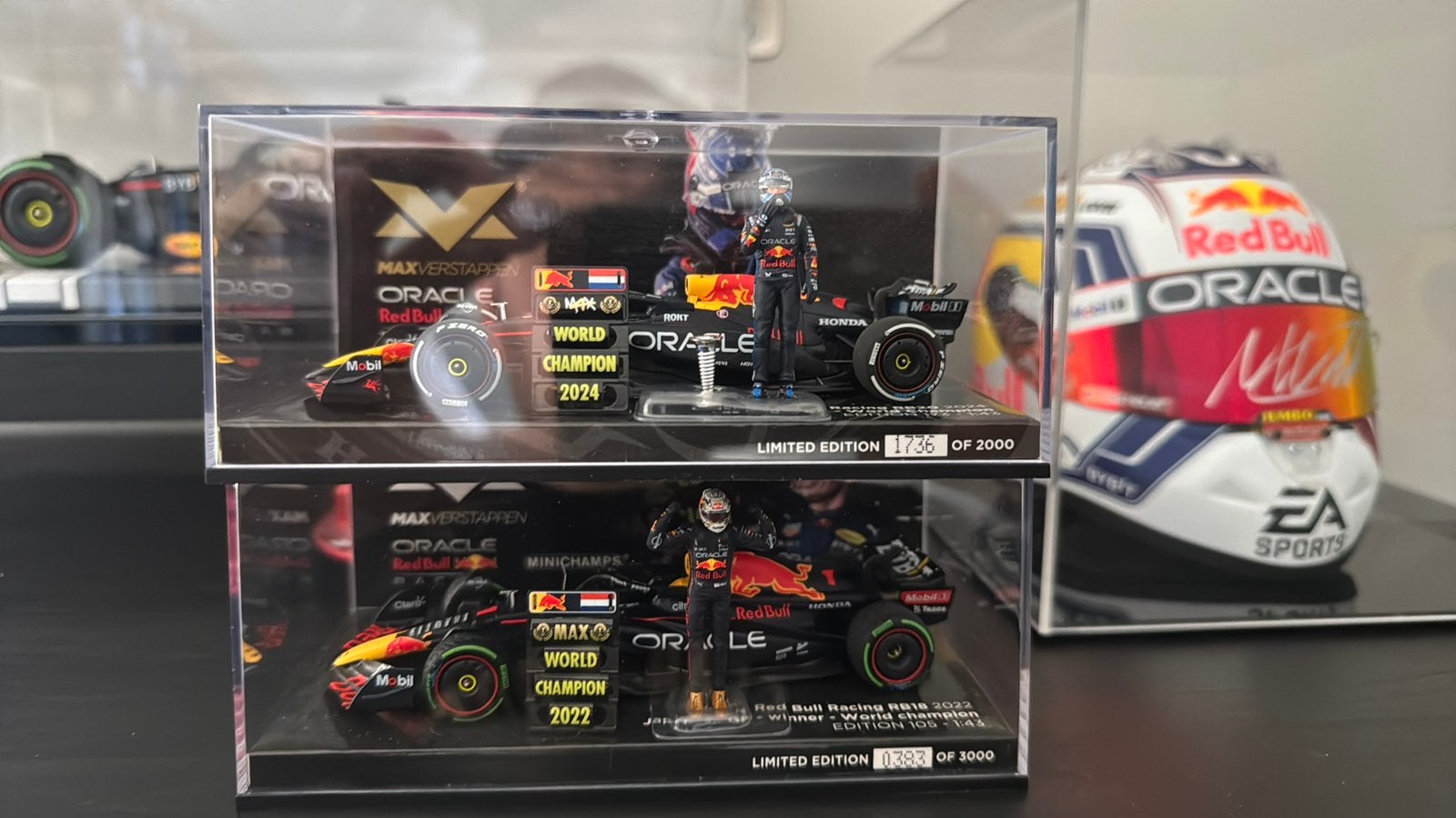 1:43 schaalmodellen verstappen shop, Hobby en Vrije tijd, Modelauto's | 1:43, Ophalen, Zo goed als nieuw, Auto, Overige merken