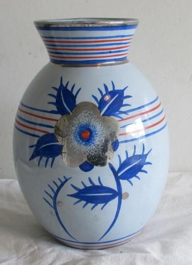aparte Boch Keramis Catteau blauw zilver bloemen lijnen 149, Verzenden
